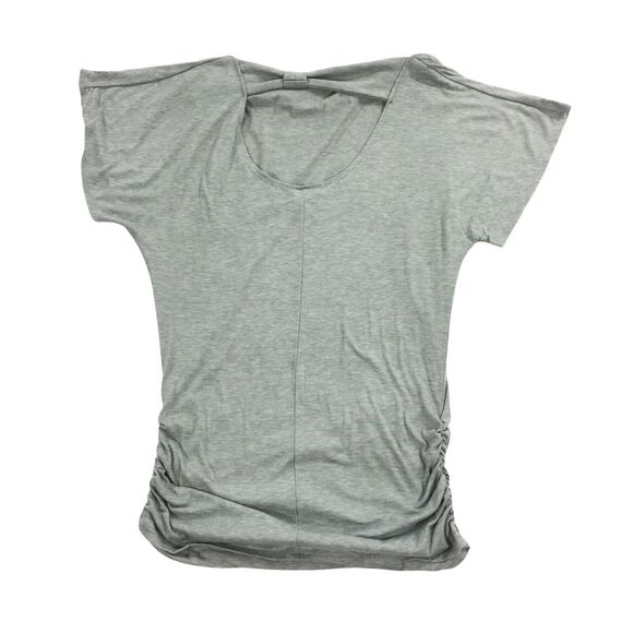 P.Inc Short Sleeve Maternity T-Shirt Size 1X Womens Light Gray Draped Tee 1XL - Picture 2 of 6